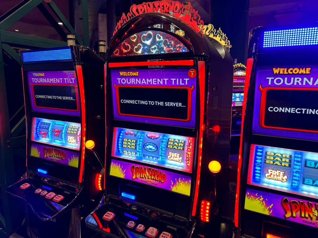 Offline Slot Machines at MGM Grand following ransomware attack, taken September 18, 2023